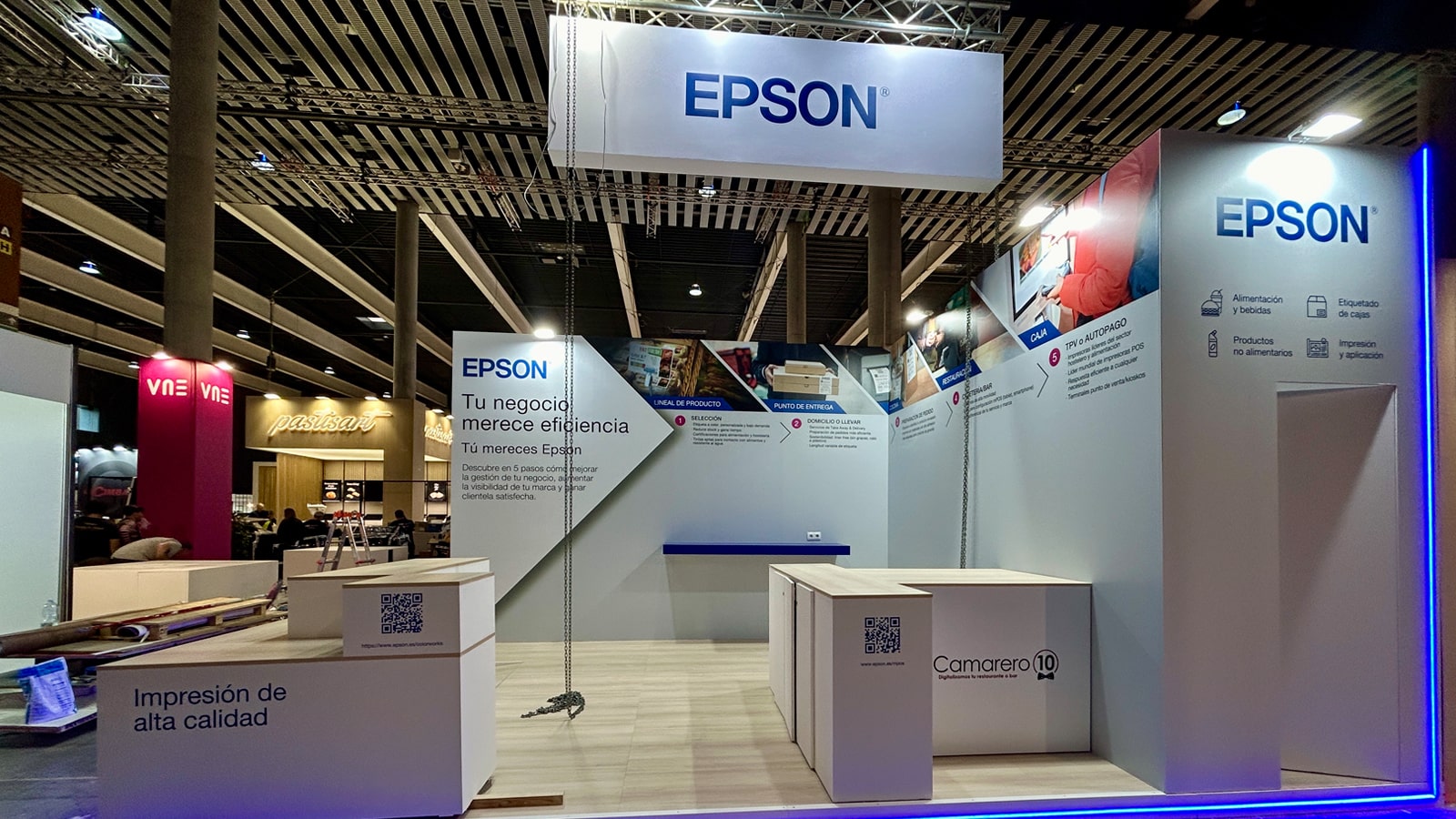 STANDS2-Stand de diseño en Barcelona. Proyecto EPSON - HOSTELCO - BCN